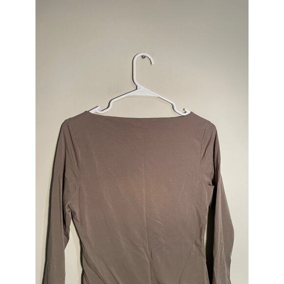 Abercrombie & Fitch A&F Modal Blend Collection Taupe Long‎ Sleeve Basic Bodysuit - Picture 6 of 10